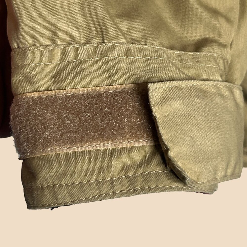 ibex Jacket Hoodie Beige Cotton Nylon Lining Zip Around Pockets Adjustable Plaid - Picture 8 of 9